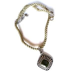 NEW CAROLYN POLLACK Pendant Only Green Nephrite Jade Sterling NEW IN GIFT BOX